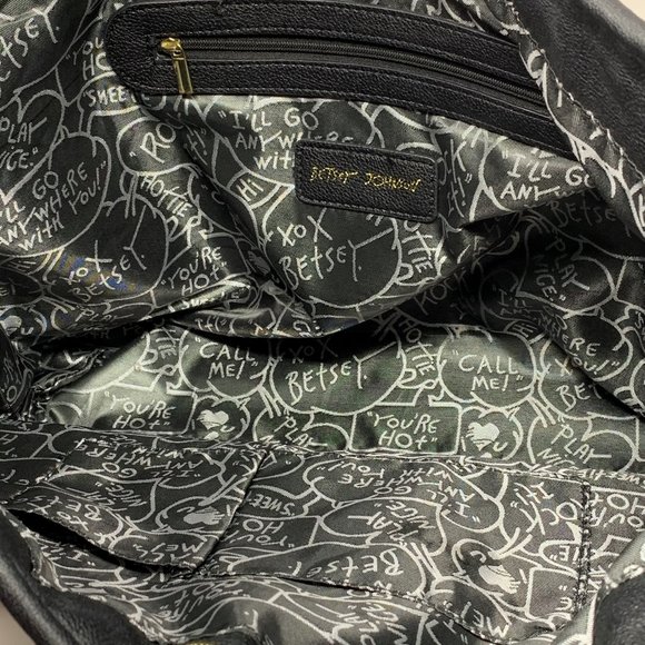 BETSY JOHNSON Tote Handbag w/ Makeup Bag (lt pink) - Picture 5 of 8